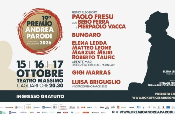 IL PREMIO ANDREA PARODI 2026 A VENT’ANNI DALLA SCOMPARSA DEL GRANDE ARTISTA SARDO